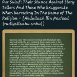 Salaf stance against story tellers